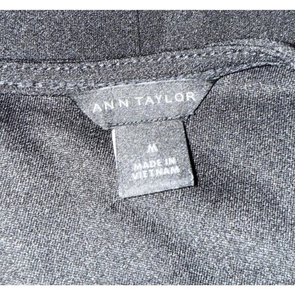 Ann Taylor Short Sleeves Peplum Front Side Pleats Blouse Black M Academia 83-52 - Picture 11 of 12